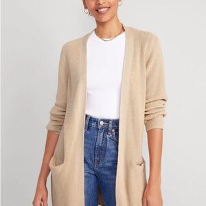 Old Navy Textured Open Front Cardigan in Oatmeal Heather Medium